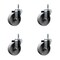 Service Caster Semi Steel Swivel Grip Ring Caster Set of 4 w/4'' Wheels & 7/16'' Stem-4 Swivel, 4PK SCC-GR20S414-SSS-716138-4 - alternate 1